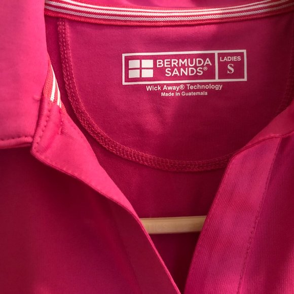 BERMUDA SANDS Women's Golf Shirt Size Small HT PINK Wick Away Technology - Picture 4 of 8